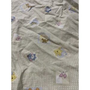 Vtg Disney Winnie the‎ Pooh Eeyore Piglet Tigger Crib Green Fitted Baby Bedding